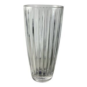 Mikasa Revel 12" Crystal Vase Elegant Vertical Line Flower Decor‎ Thick Glass